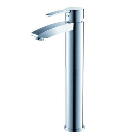 Image of Lucera 36" White Modern Wall Hung Vessel Sink Modern Bathroom Vanity - Left Offset FVN6136ES-VSL-L-FFT3112CH