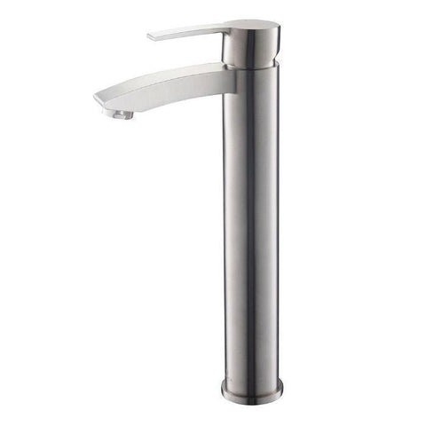 Image of Lucera 36" White Modern Wall Hung Vessel Sink Modern Bathroom Vanity - Right Offset FVN6136WH-VSL-L-FFT3112BN
