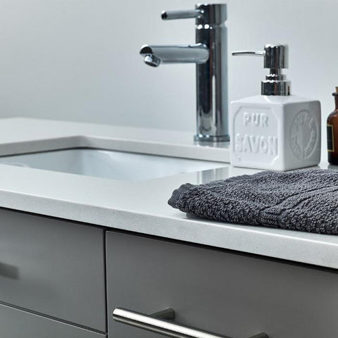 Image of Lucera 42" Gray Modern Wall Hung Undermount Sink Vanity w/ Medicine Cabinet