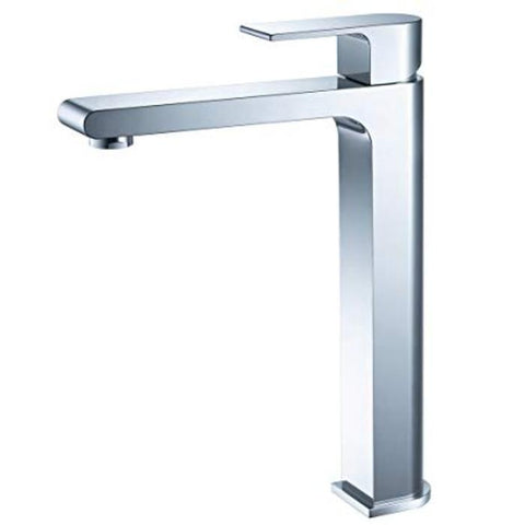 Image of Lucera 60" Gray Modern Wall Hung Vessel Sink Modern Bathroom Vanity FVN6160GR-VSL-FFT9152CH