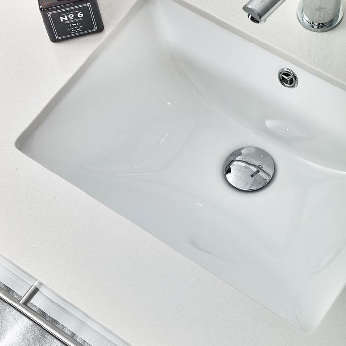 Lucera 60" White Modern Wall Hung Undermount Sink Vanity w/ Medicine Cabinet