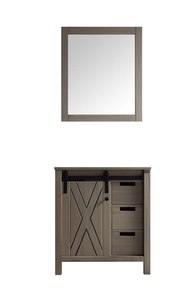 Marsyas 30" Ash Grey Single Vanity | no Top and 28" Mirror