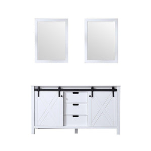 Marsyas 60" White Double Vanity | no Top and 24" Mirrors