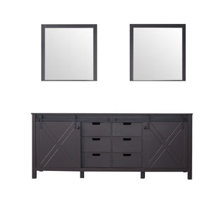 Marsyas 80" Brown Double Vanity | no Top and 30" Mirrors