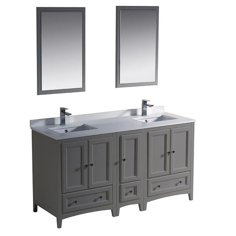 Image of Oxford 60" Double Sink Vanity FVN20-241224AW-FFT1030BN