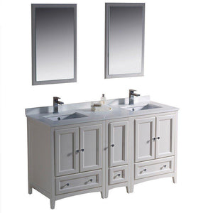 Oxford 60" Double Sink Vanity FVN20-241224AW-FFT1030BN