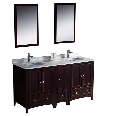 Image of Oxford 60" Double Sink Vanity FVN20-241224MH-FFT1030BN