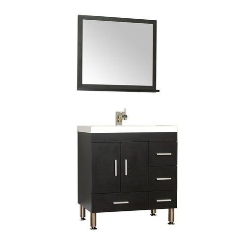 Image of Ripley Collection 30" Single Modern Bathroom Vanity with Mirror - Black AT-8050-B-S