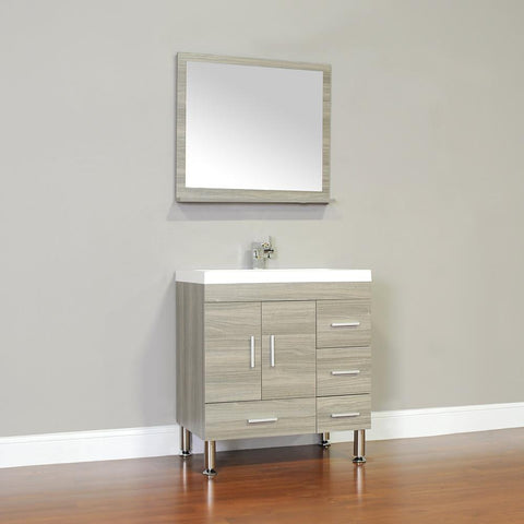 Image of Ripley Collection 30" Single Modern Bathroom Vanity with Mirror - Gray AT-8050-G-S