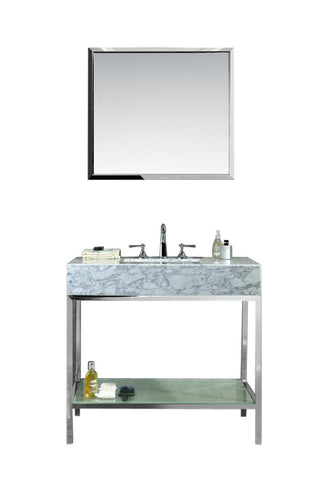 Image of Seacliff by Ariel Brightwater 36" Single Sink Vanity Set in Stainless Steel SC-BRI-36-PSS