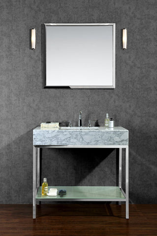 Image of Seacliff by Ariel Brightwater 36" Single Sink Vanity Set in Stainless Steel SC-BRI-36-PSS