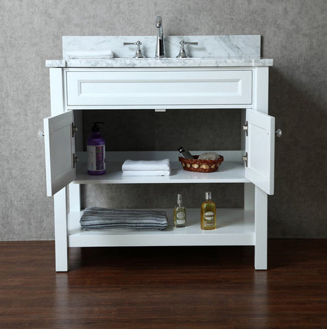 Image of Seacliff by Ariel Mayfield 36" Single Sink Vanity Set in White SC-MAY-36-SWH