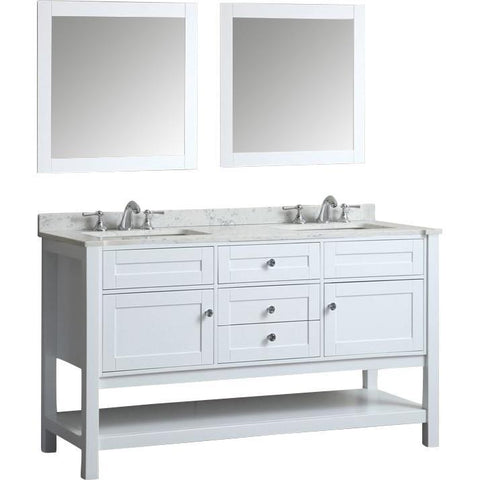 Image of Seacliff by Ariel Mayfield 60" Double Sink Vanity Set in White SC-MAY-60-SWH