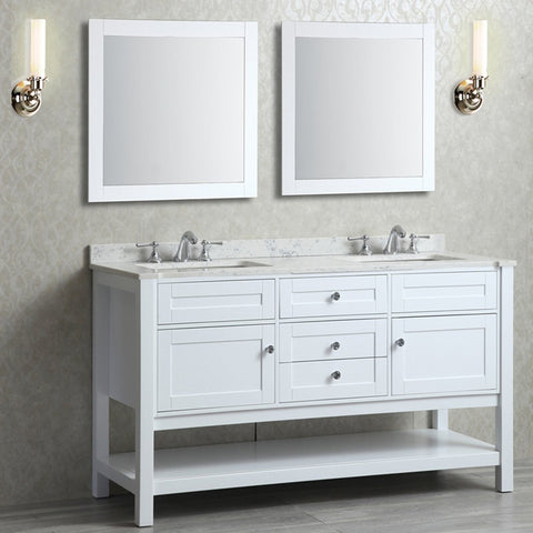 Image of Seacliff by Ariel Mayfield 60" Double Sink Vanity Set in White SC-MAY-60-SWH