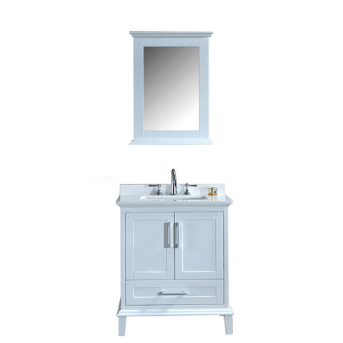 Image of Seacliff by Ariel Nantucket 30" Single Sink Vanity Set in White SC-NAN-30-SWH