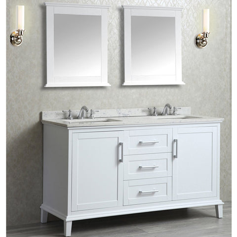 Image of Seacliff by Ariel Nantucket 60" Double Sink Vanity Set in White SC-NAN-60-SWH