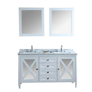 Seacliff by Ariel Summit 60" Double Sink Vanity Set in White SC-SUM-60-SWH