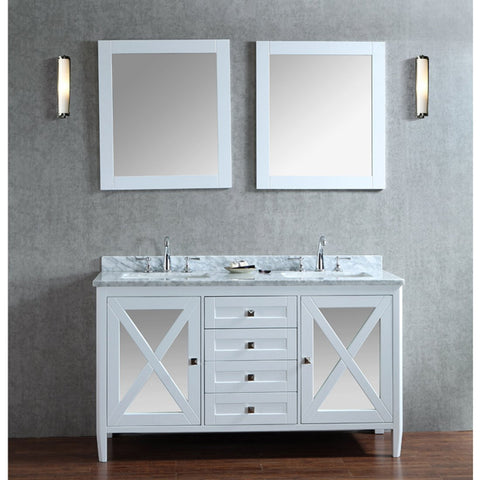 Image of Seacliff by Ariel Summit 60" Double Sink Vanity Set in White SC-SUM-60-SWH