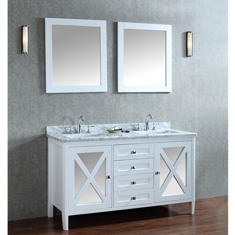 Image of Seacliff by Ariel Summit 60" Double Sink Vanity Set in White SC-SUM-60-SWH