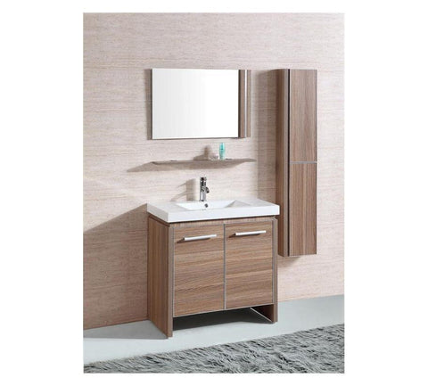 Image of Sink Vanity with Mirror and Side Cabinet- NO FAUCET WTH0932-R