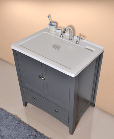 Image of Stufurhome 30 inch Grey Laundry Utility Sink GM-Y01G