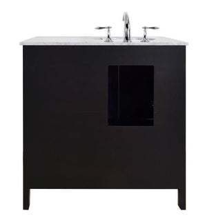 Stufurhome 36 inch Malibu Espresso Single Sink Bathroom Vanity