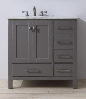 Stufurhome 36 inch Malibu Grey Single Sink Bathroom Vanity GM-6412-36GY-CR
