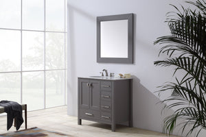 Stufurhome 36 inch Malibu Grey Single Sink Bathroom Vanity with Mirror