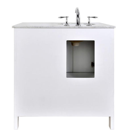 Image of Stufurhome 36 inch Malibu Pure White Single Sink Bathroom Vanity GM-6412-36PW-CR