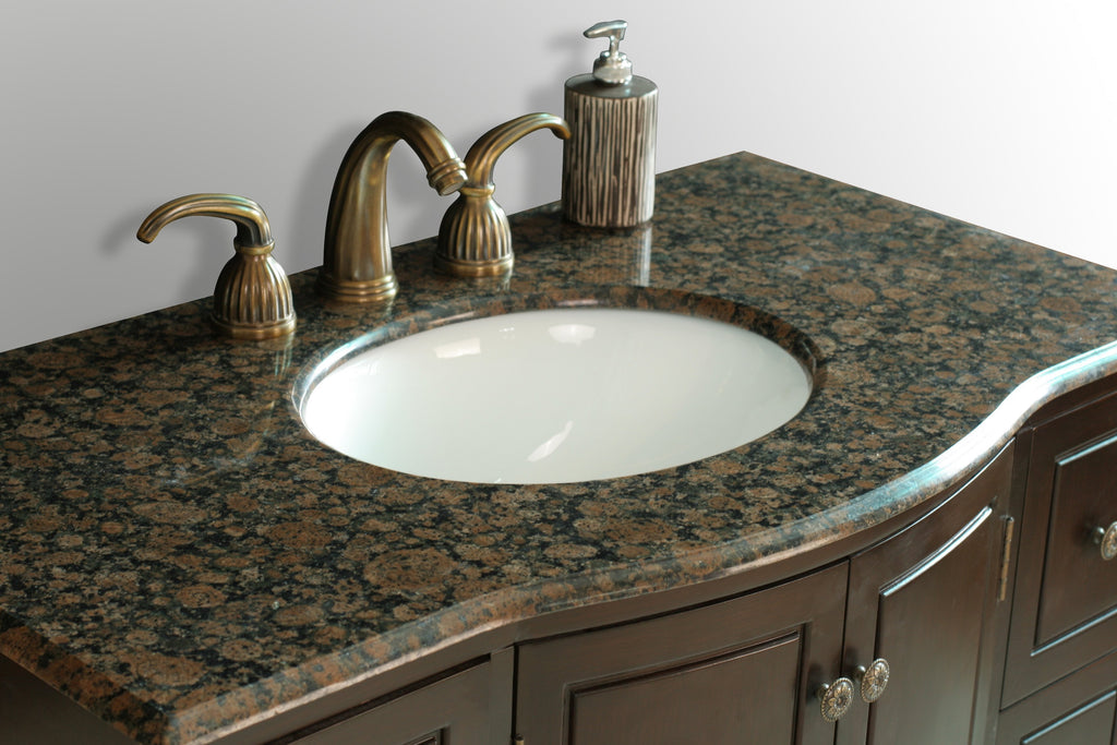 Stufurhome 40 inch Grand Cheswick Single Sink Vanity with Baltic Brown Granite Top GM-2206-40-BB