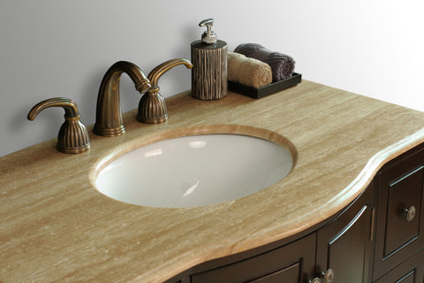 Image of Stufurhome 40 inch Grand Cheswick Single Sink Vanity with Travertine Marble Top GM-2206-40-TR