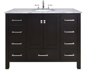 Stufurhome 48 inch Malibu Espresso Single Sink Bathroom Vanity GM-6412-48ES-CR