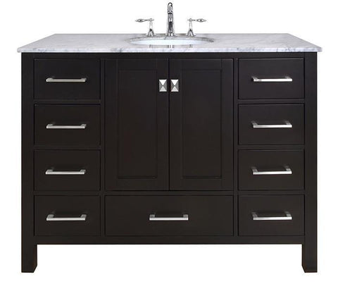 Image of Stufurhome 48 inch Malibu Espresso Single Sink Bathroom Vanity GM-6412-48ES-CR
