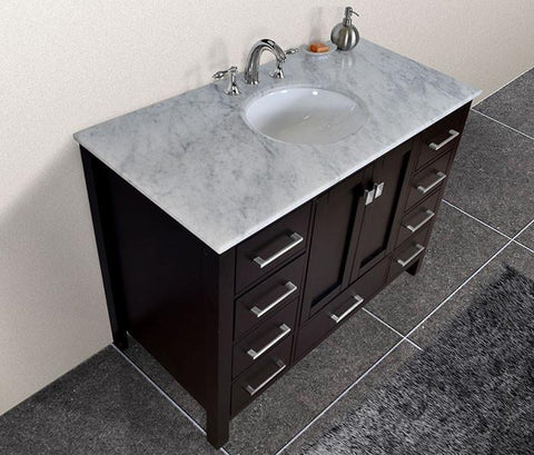 Image of Stufurhome 48 inch Malibu Espresso Single Sink Bathroom Vanity GM-6412-48ES-CR