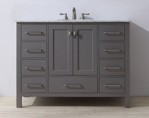 Stufurhome 48 inch Malibu Grey Single Sink Bathroom Vanity GM-6412-48GY-CR