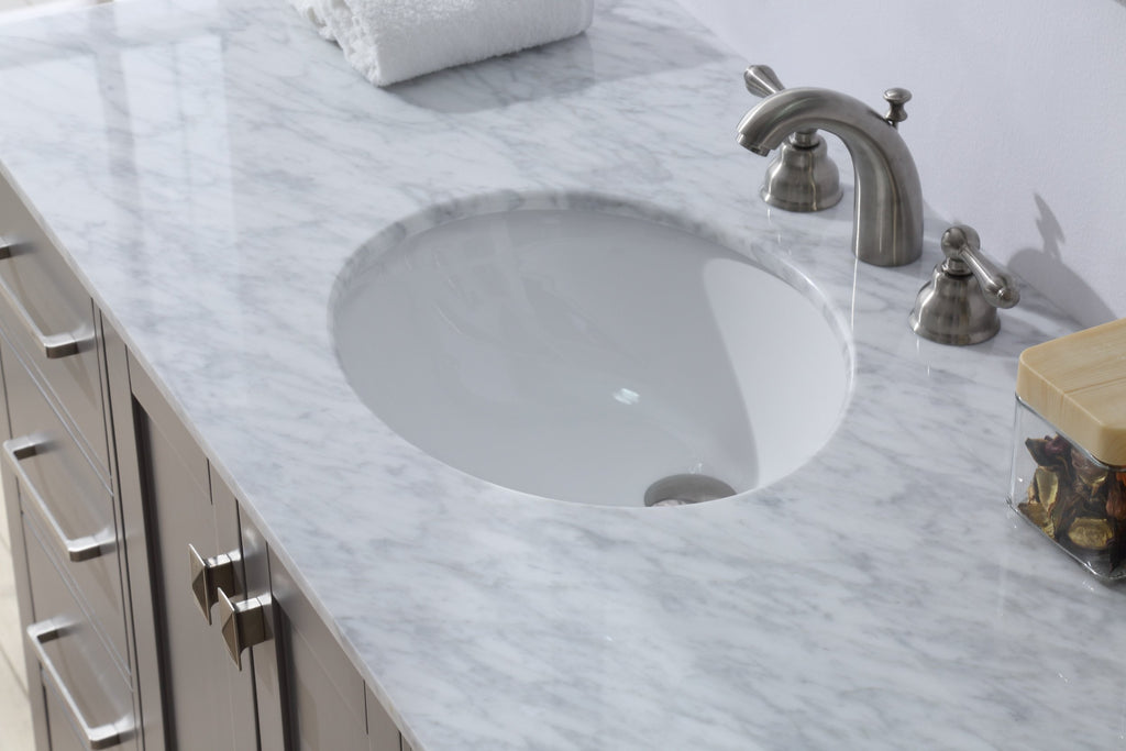 Stufurhome 48 inch Malibu Grey Single Sink Bathroom Vanity with Mirror GM-6412-48GY-CR-M47