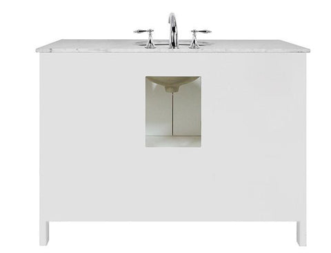 Image of Stufurhome 48 inch Malibu Pure White Single Sink Bathroom Vanity GM-6412-48PW-CR