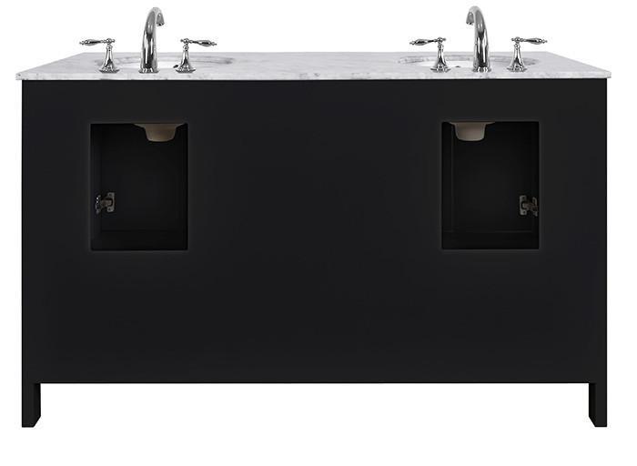 Stufurhome 60 inch Malibu Espresso Double Sink Bathroom Vanity GM-6412-60ES-CR
