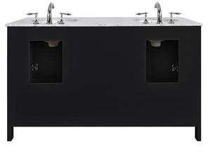 Stufurhome 60 inch Malibu Espresso Double Sink Bathroom Vanity