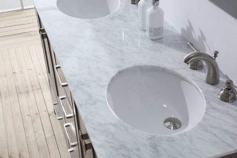 Image of Stufurhome 60 inch Malibu Grey Double Sink Bathroom Vanity GM-6412-60GY-CR