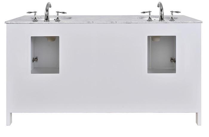 Stufurhome 72 inch Malibu Pure White Double Sink Bathroom Vanity GM-6412-72PW-CR