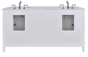 Stufurhome 72 inch Malibu Pure White Double Sink Bathroom Vanity