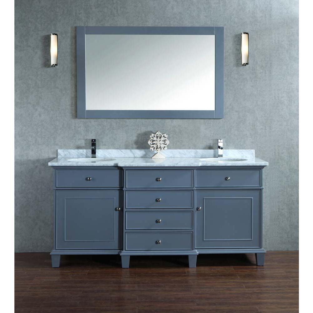 Stufurhome Cadence Grey 60 inch Double Sink Bathroom Vanity with Mirro ...