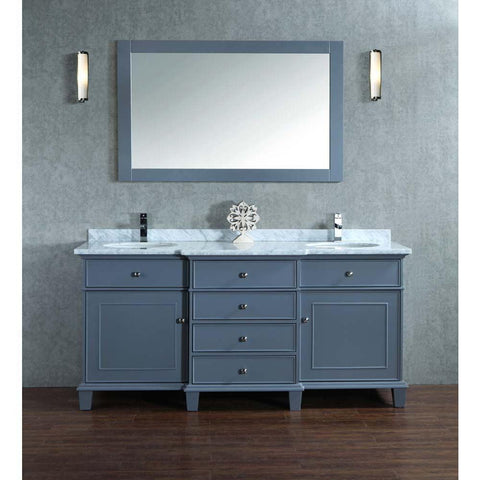Image of Stufurhome Cadence Grey 72 inch Double Sink Bathroom Vanity with Mirror HD-7000G-72-CR