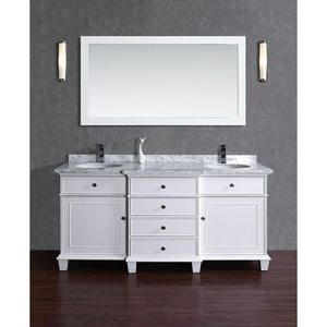 Stufurhome Cadence White 60 inch Double Sink Bathroom Vanity with Mirror HD-7000W-60-CR