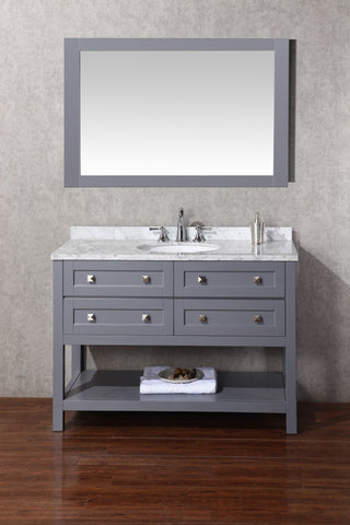 Image of Stufurhome Marla 48 inch Single Sink Bathroom Vanity with Mirror in Grey HD-6868G-48-CR