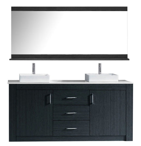 Image of Tavian 60" Double Bathroom Vanity KD-90060-S-GR