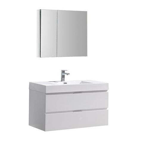 Image of Valencia 40" Wall Hung Vanity FVN8342WH-FFT1030BN