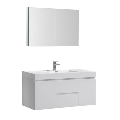 Image of Valencia 48" Wall Hung Vanity FVN8348WH-FFT1030BN