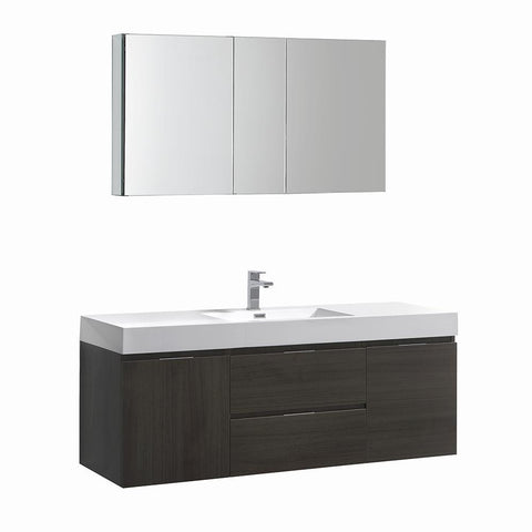 Image of Valencia 60" Wall Hung Vanity FVN8360GO-FFT1030BN